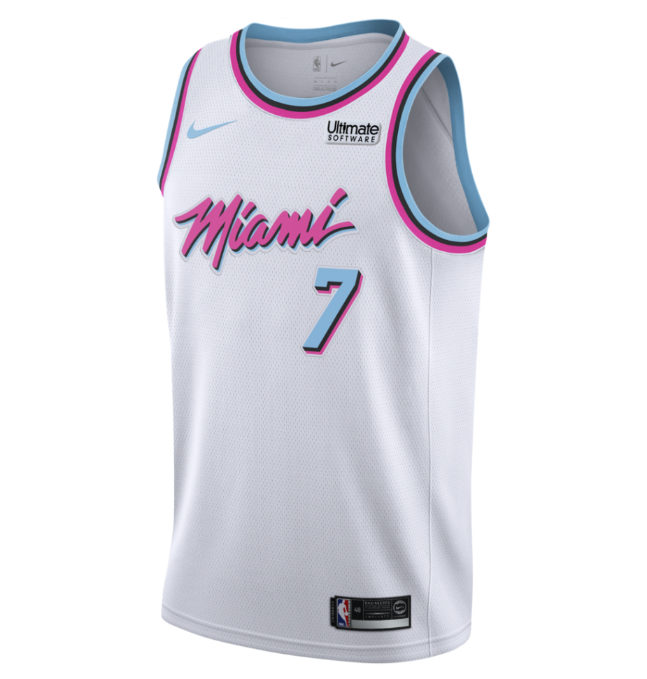 Баскетбольная майка Майами Хит детская белая винтаж 2017/2018 2XL
